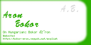 aron bokor business card